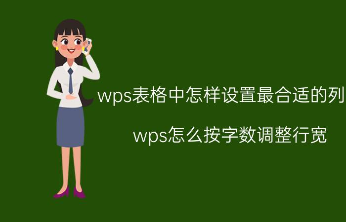 wps表格中怎样设置最合适的列宽 wps怎么按字数调整行宽？